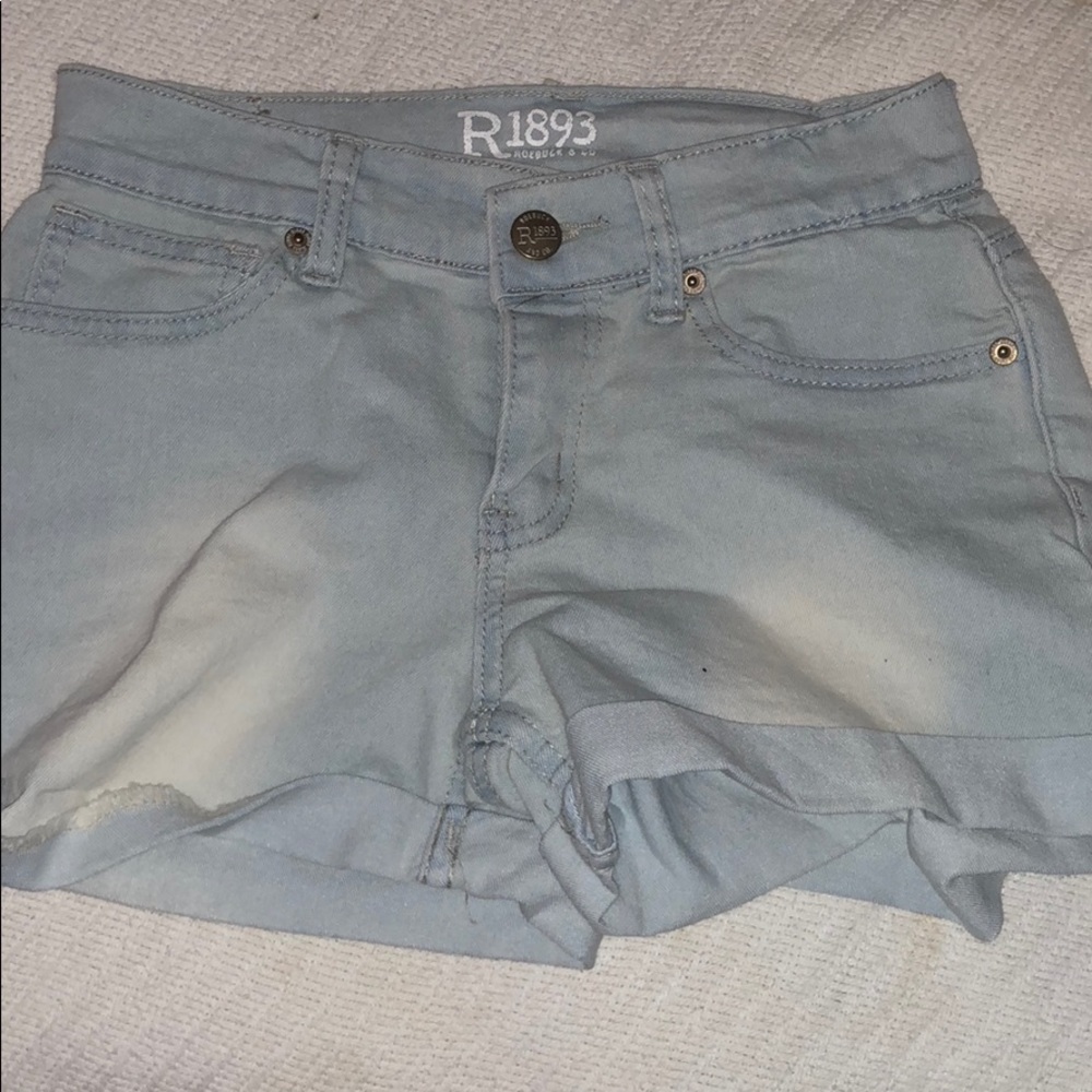 light blue jean shorts